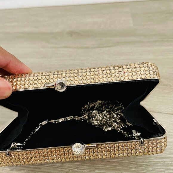 Gold Shiny Small Clutch/Crossbody Bag - Picture 8 of 11